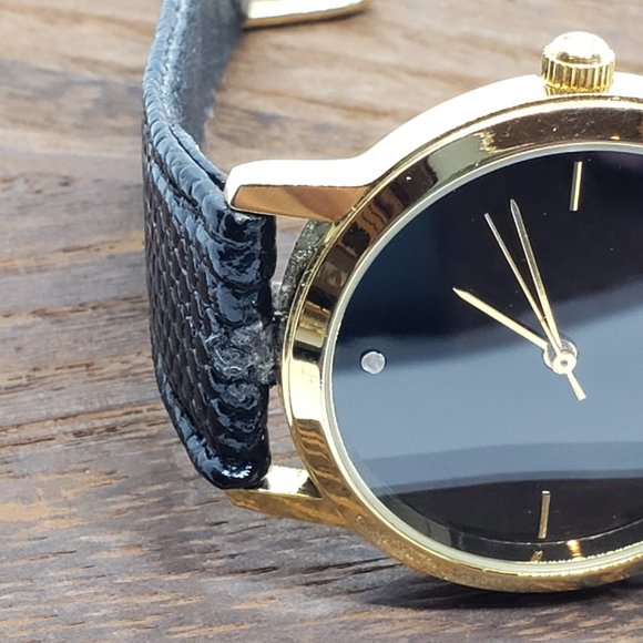 Genuine Leather Quartz Watch Diamond 12 Hour Mark - Picture 7 of 10